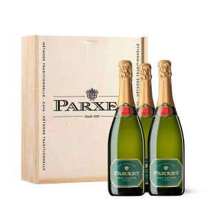 3 Parxet Brut Nature con estuche de madera de regalo