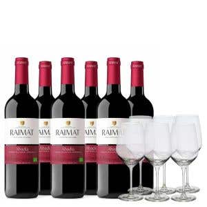 6 Raimat Abadia Tinto + 6 copas